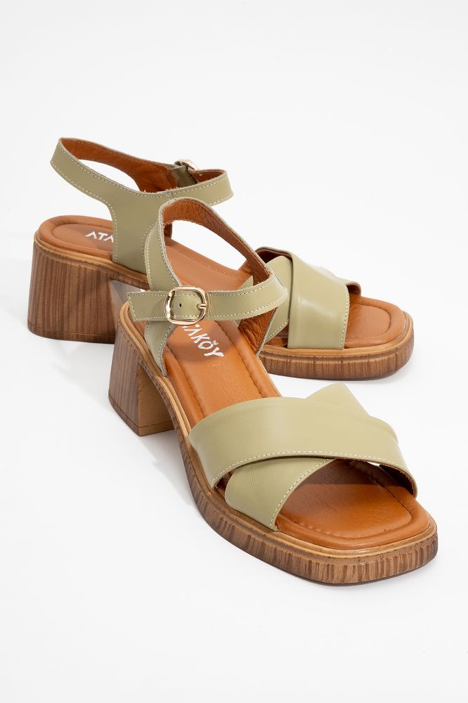 kadin-deri-bantli-kalin-topuk-ayakkabi-MINT YESIL-ALP2525004-0089923_0